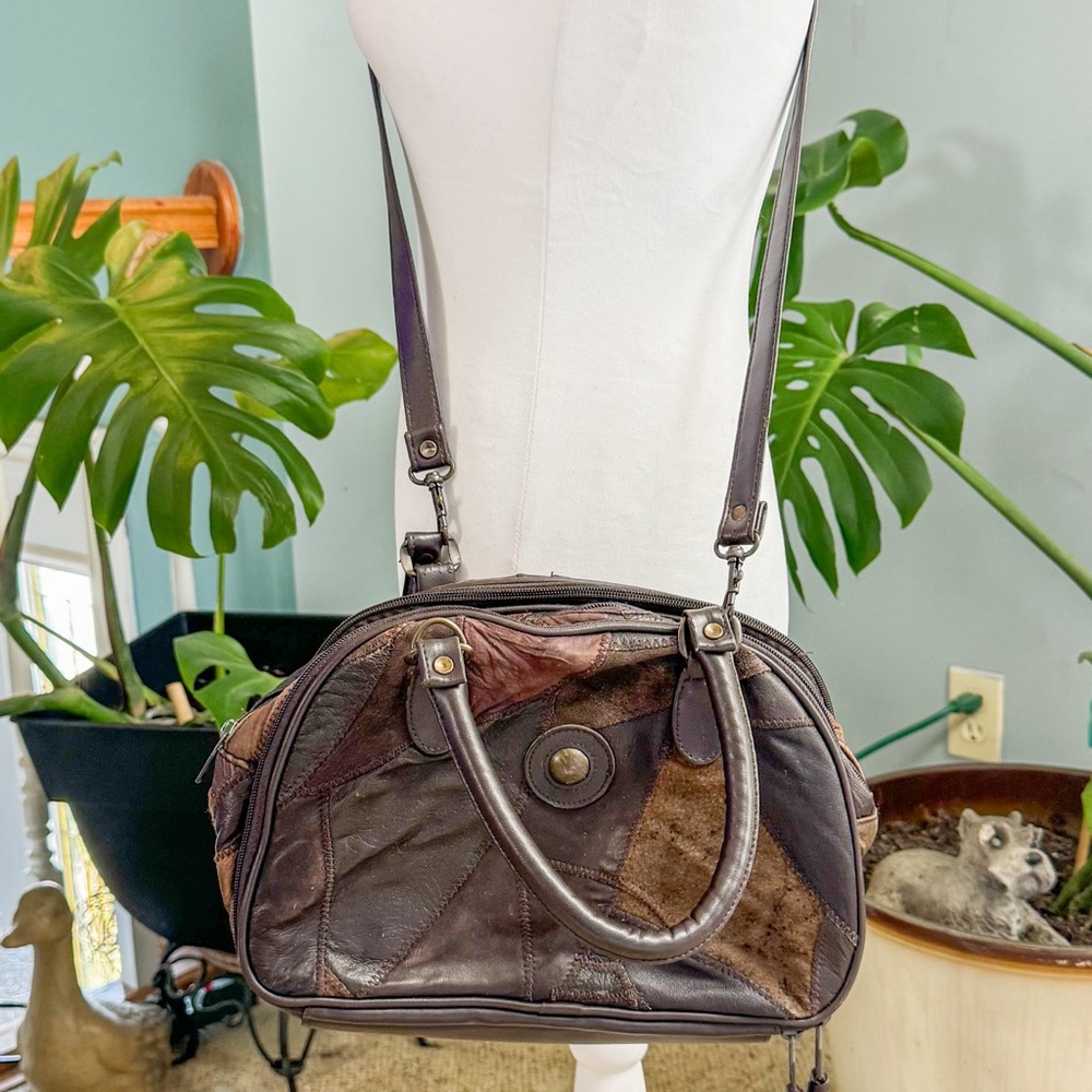 Patchwork Leather Shoulder Bag - image 2